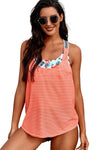 KaleaBoutique Stylish Printed Splicing 2 Piece Racerback Tankini - KaleaBoutique.com