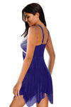 KaleaBoutique Beautiful Retro Polka Dot Print Handkerchief Hem Tankini Set - KaleaBoutique.com