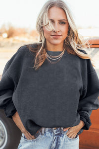 KaleaBoutique Stylish Ribbed Corded Oversized Sweatshirt - KaleaBoutique.com