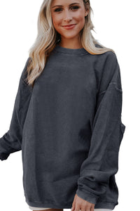 KaleaBoutique Stylish Ribbed Corded Oversized Sweatshirt - KaleaBoutique.com