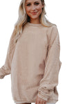 KaleaBoutique Ribbed Corded Oversized Sweatshirt - KaleaBoutique.com