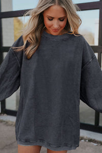 KaleaBoutique Stylish Ribbed Corded Oversized Sweatshirt - KaleaBoutique.com