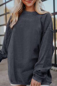 KaleaBoutique Stylish Ribbed Corded Oversized Sweatshirt - KaleaBoutique.com
