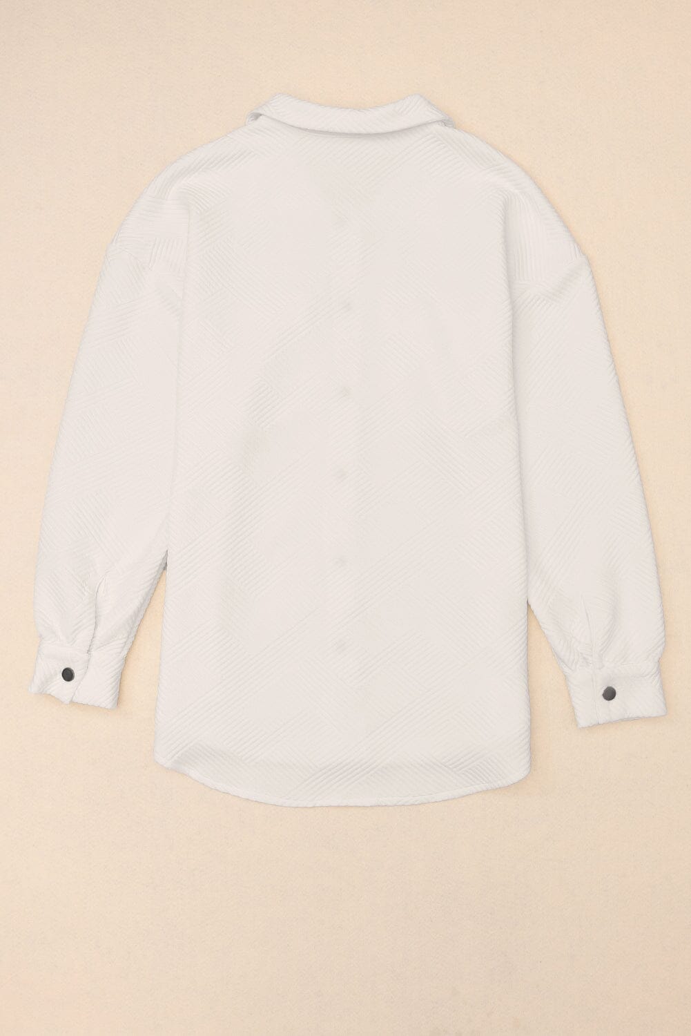 KaleaBoutique Solid Textured Flap Pocket Buttoned Shacket - KaleaBoutique.com