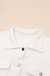 KaleaBoutique Solid Textured Flap Pocket Buttoned Shacket - KaleaBoutique.com