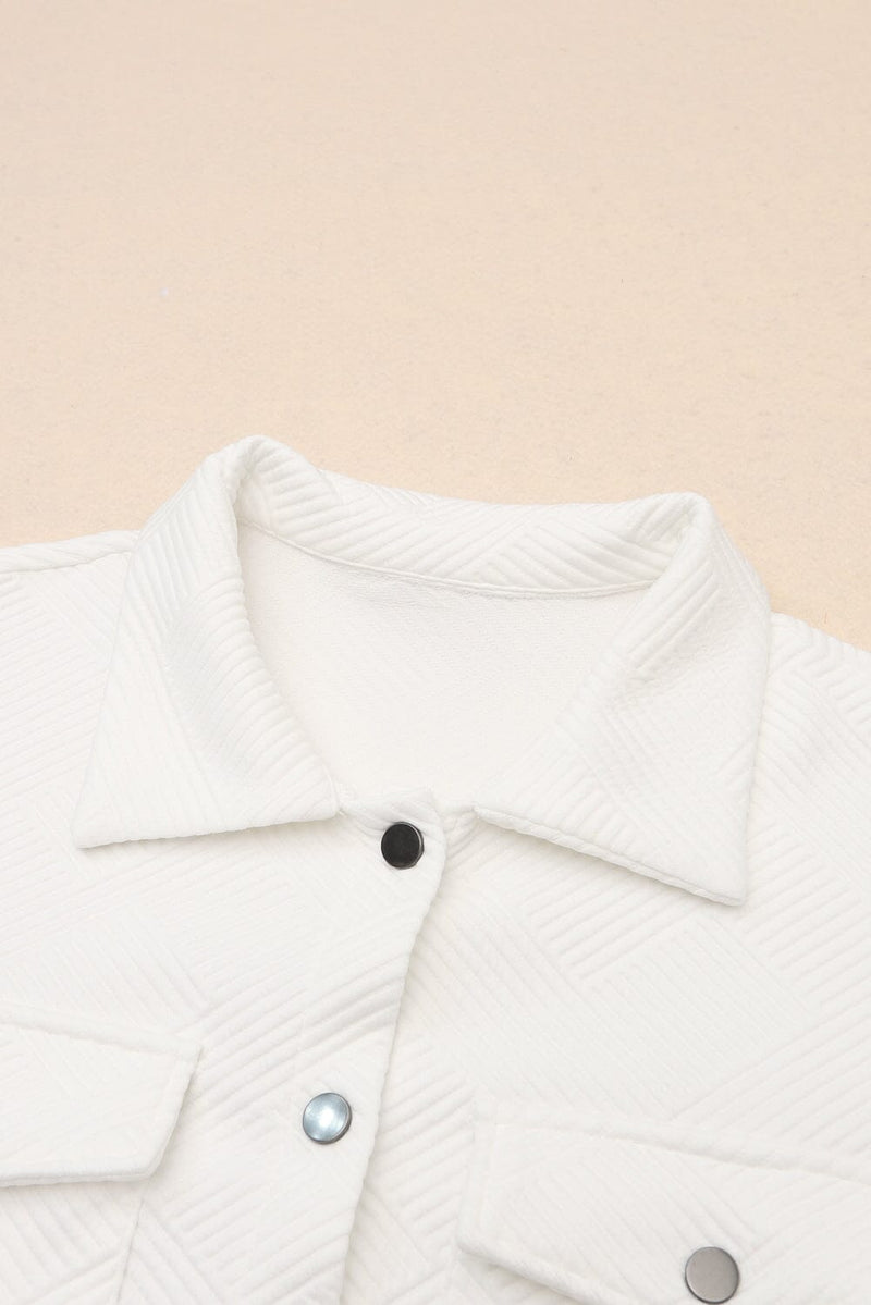 KaleaBoutique Solid Textured Flap Pocket Buttoned Shacket - KaleaBoutique.com