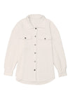 KaleaBoutique Solid Textured Flap Pocket Buttoned Shacket - KaleaBoutique.com