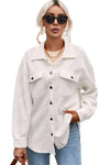 KaleaBoutique Solid Textured Flap Pocket Buttoned Shacket - KaleaBoutique.com