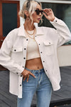 KaleaBoutique Solid Textured Flap Pocket Buttoned Shacket - KaleaBoutique.com