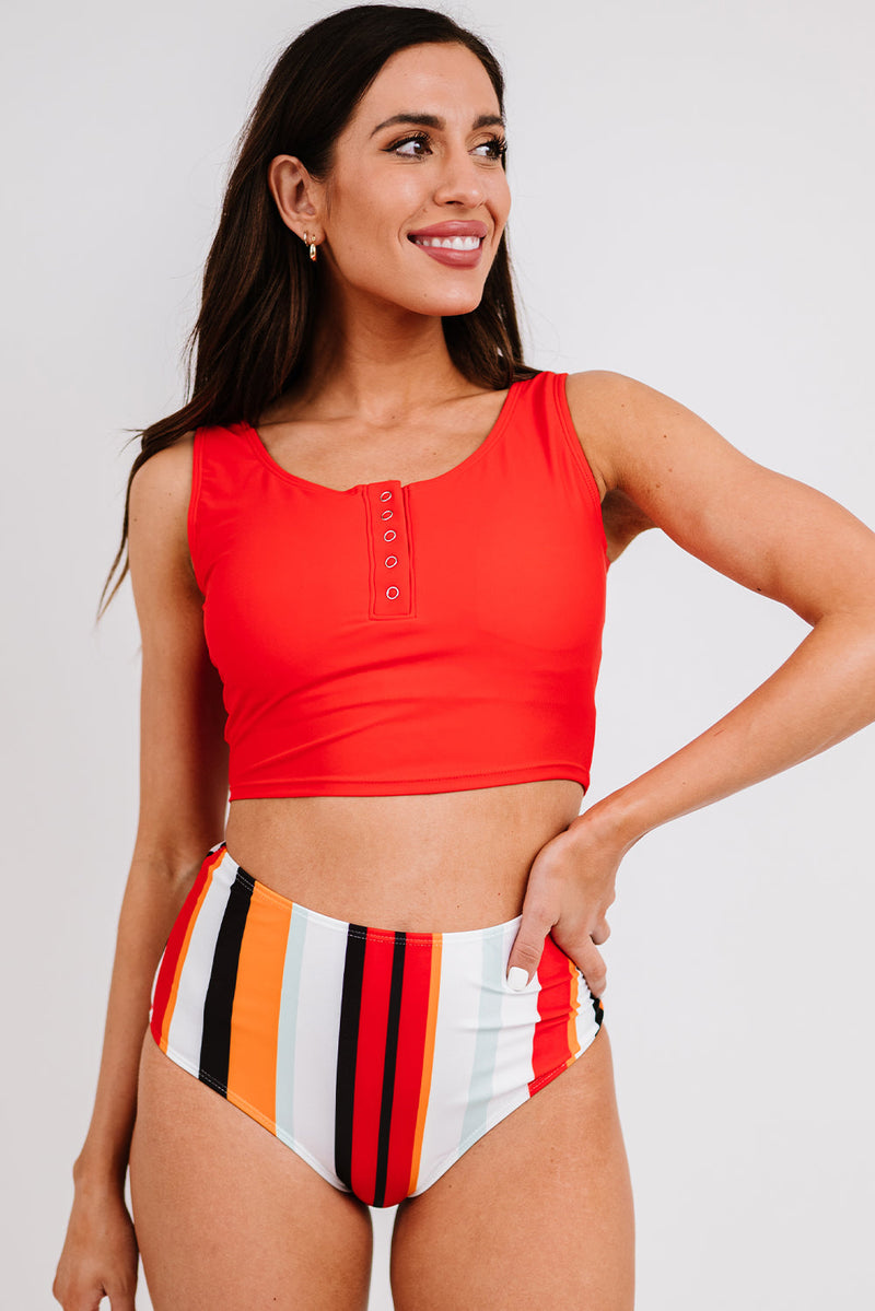 Square Neck Sleeveless Fashion Print Tankini Set - KaleaBoutique.com