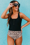 Square Neck Sleeveless Fashion Print Tankini Set - KaleaBoutique.com