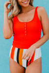 Square Neck Sleeveless Fashion Print Tankini Set - KaleaBoutique.com