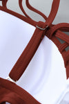 KaleaBoutique Stylish Strappy Neck Detail High Waist Plus Size Swimsuit - KaleaBoutique.com