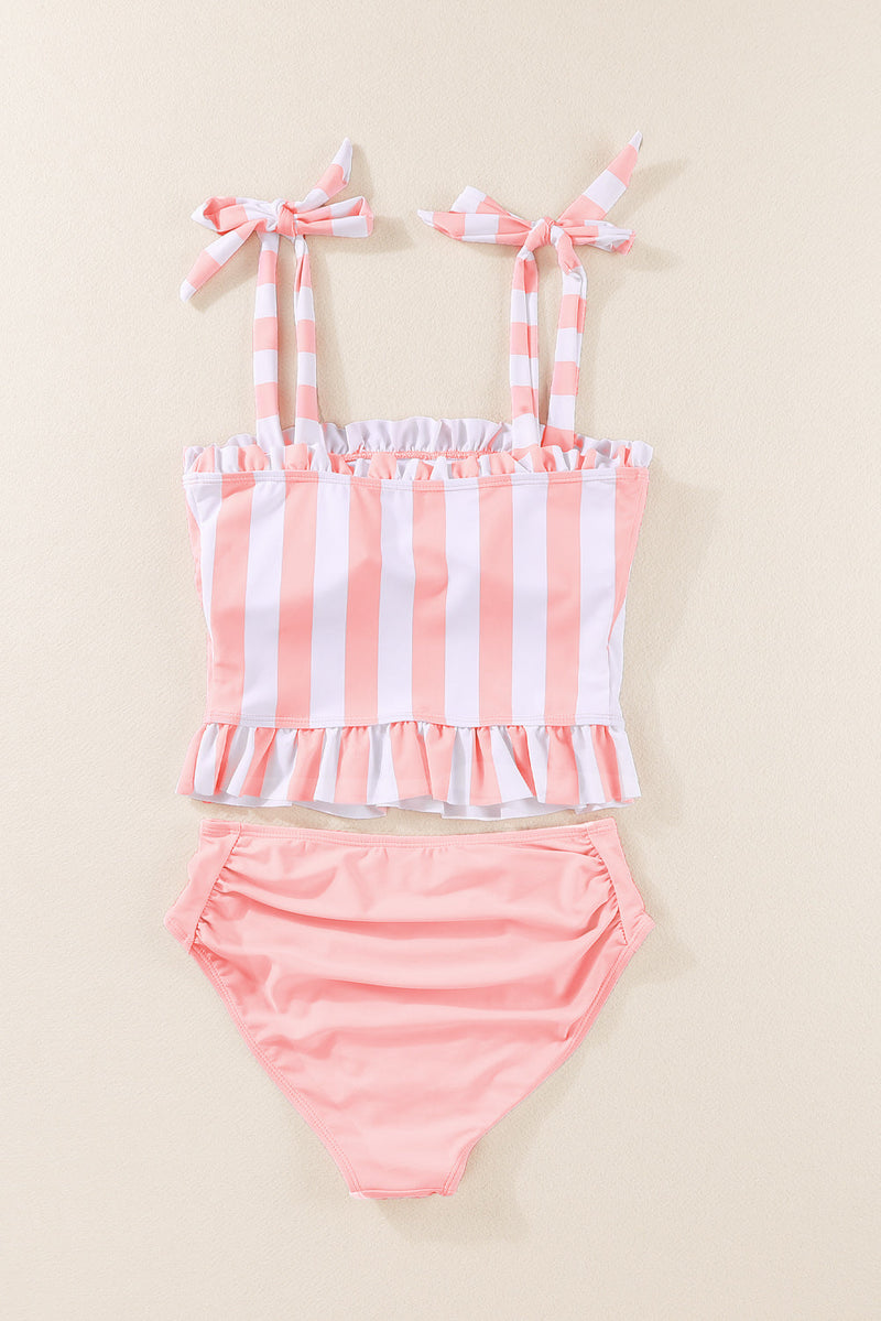 Striped Tankini Top and Panty Two-piece Swimsuit - KaleaBoutique.com