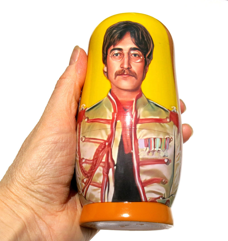 The Beatles John Lennon 5 Piece Nesting Doll Set - Handcrafted Stacking Matryoshka Set - KaleaBoutique.com