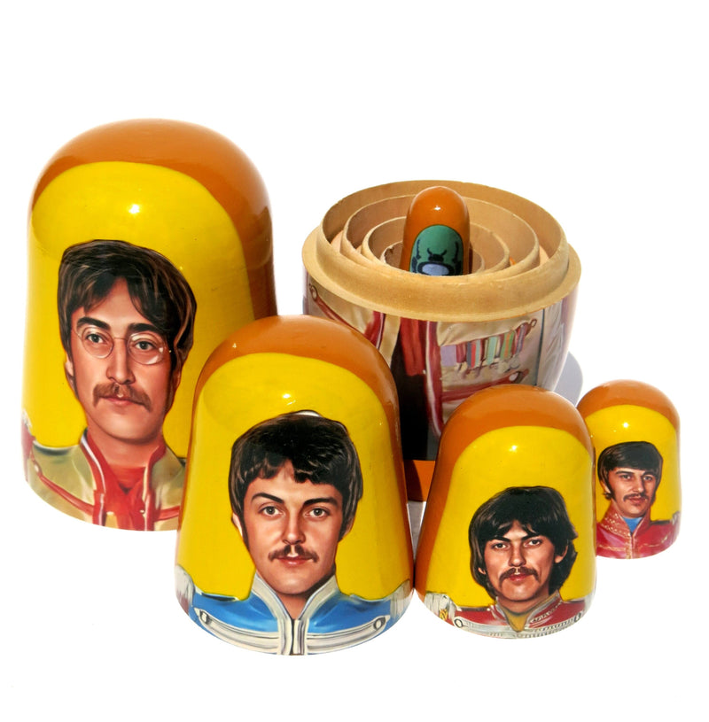 The Beatles SGT. Pepper John Lennon Russian Nesting Doll, 5 PC Hand Crafted Stacking Matryoshka Egg Set, The Beatles Fan Gift Idea - KaleaBoutique.com