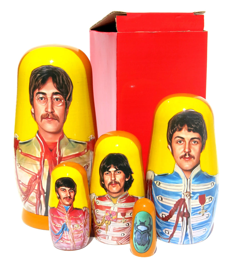 The Beatles SGT. Pepper John Lennon Russian Nesting Doll, 5 PC Hand Crafted Stacking Matryoshka Egg Set, The Beatles Fan Gift Idea - KaleaBoutique.com