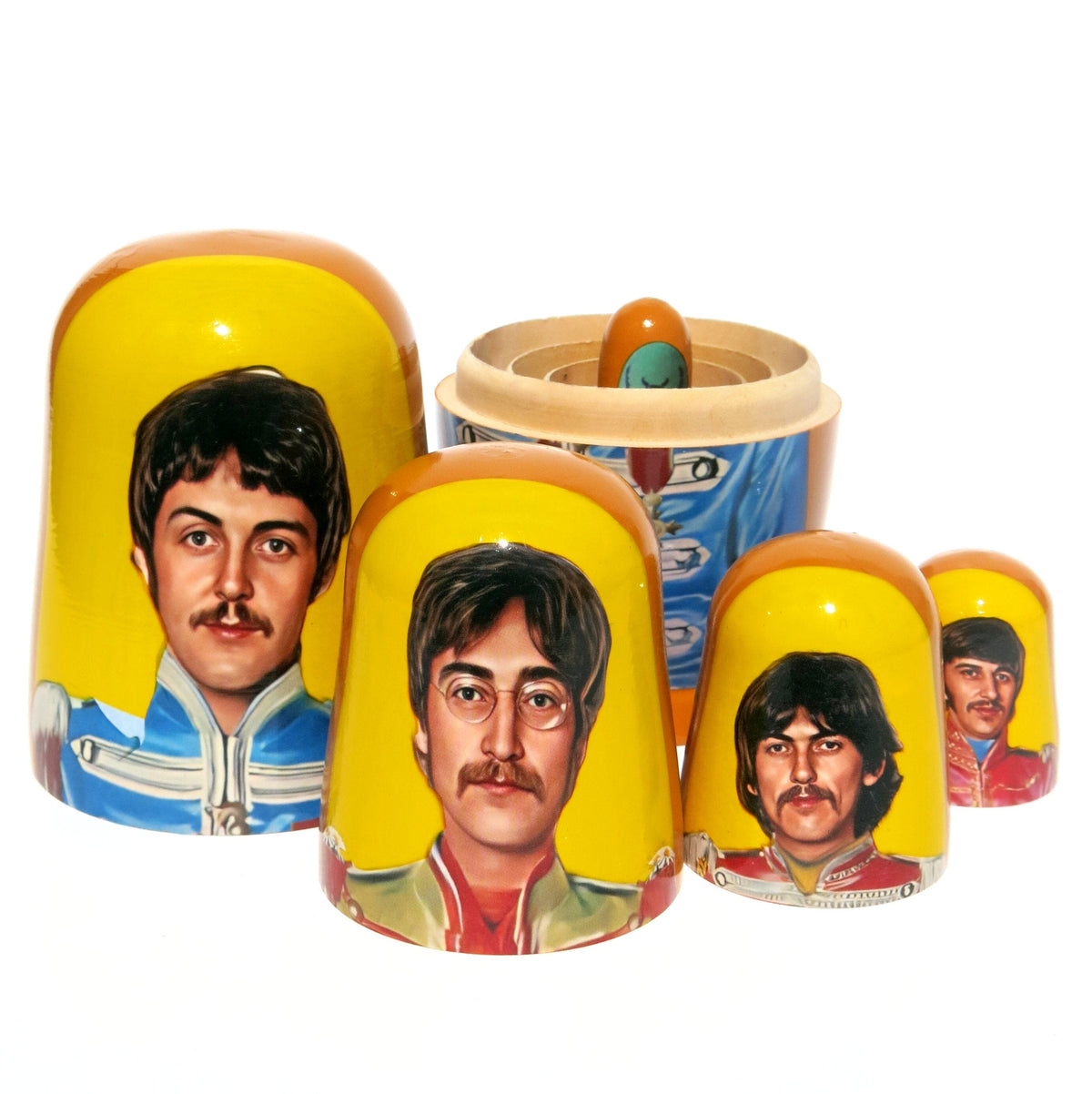 The Beatles Paul McCartney 5 Piece Nesting Doll set - Handcrafted Stacking Matryoshka Set - KaleaBoutique.com