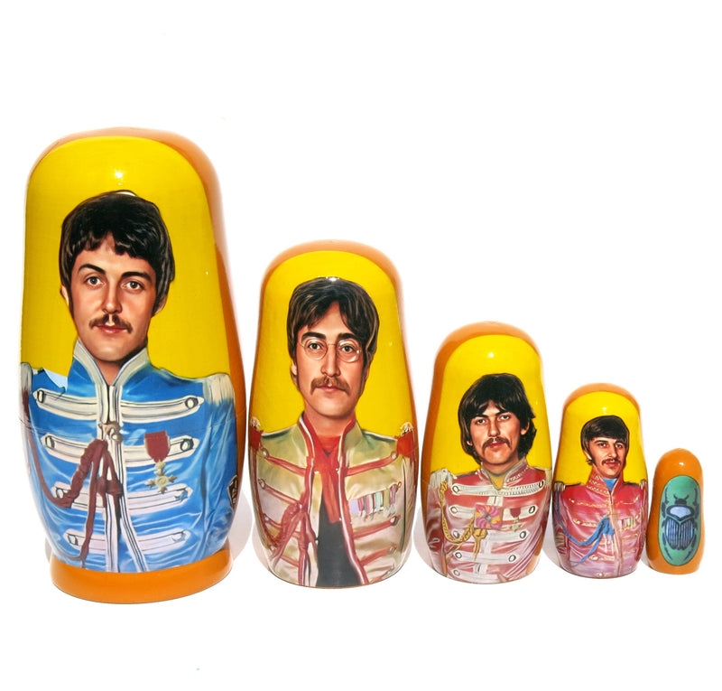 The Beatles Paul McCartney 5 Piece Nesting Doll set - Handcrafted Stacking Matryoshka Set - KaleaBoutique.com