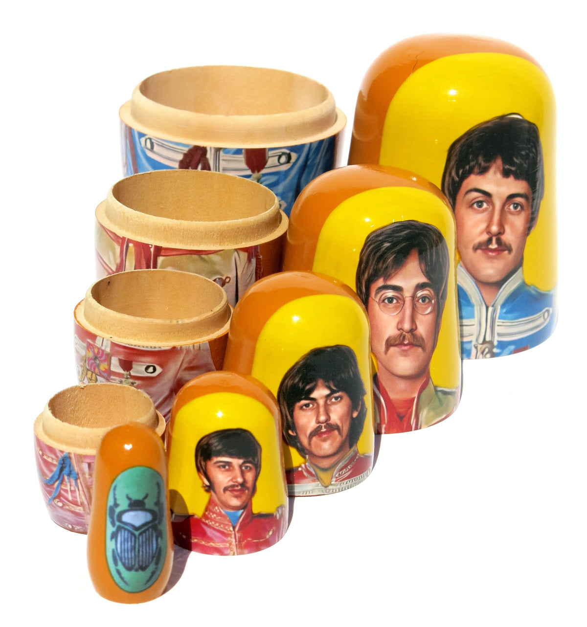 The Beatles Paul McCartney 5 Piece Nesting Doll set - Handcrafted Stacking Matryoshka Set - KaleaBoutique.com