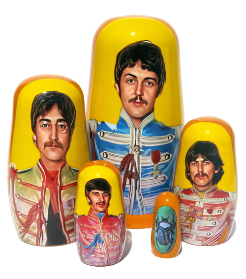 The Beatles Paul McCartney 5 Piece Nesting Doll set - Handcrafted Stacking Matryoshka Set - KaleaBoutique.com