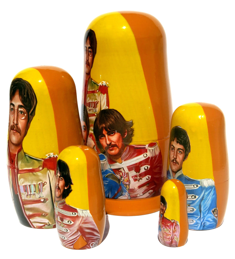 The Beatles Group 5 Piece Nesting Doll Set - Handcrafted Stacking Matryoshka Set - KaleaBoutique.com