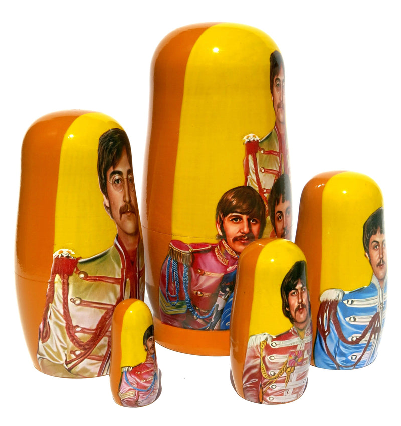 The Beatles Group 5 Piece Nesting Doll Set - Handcrafted Stacking Matryoshka Set - KaleaBoutique.com