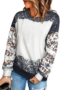 Tie Dye Leopard Drop Shoulder Sweatshirt - KaleaBoutique.com