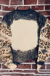 Tie Dye Leopard Drop Shoulder Sweatshirt - KaleaBoutique.com