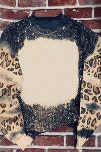 Tie Dye Leopard Drop Shoulder Sweatshirt - KaleaBoutique.com