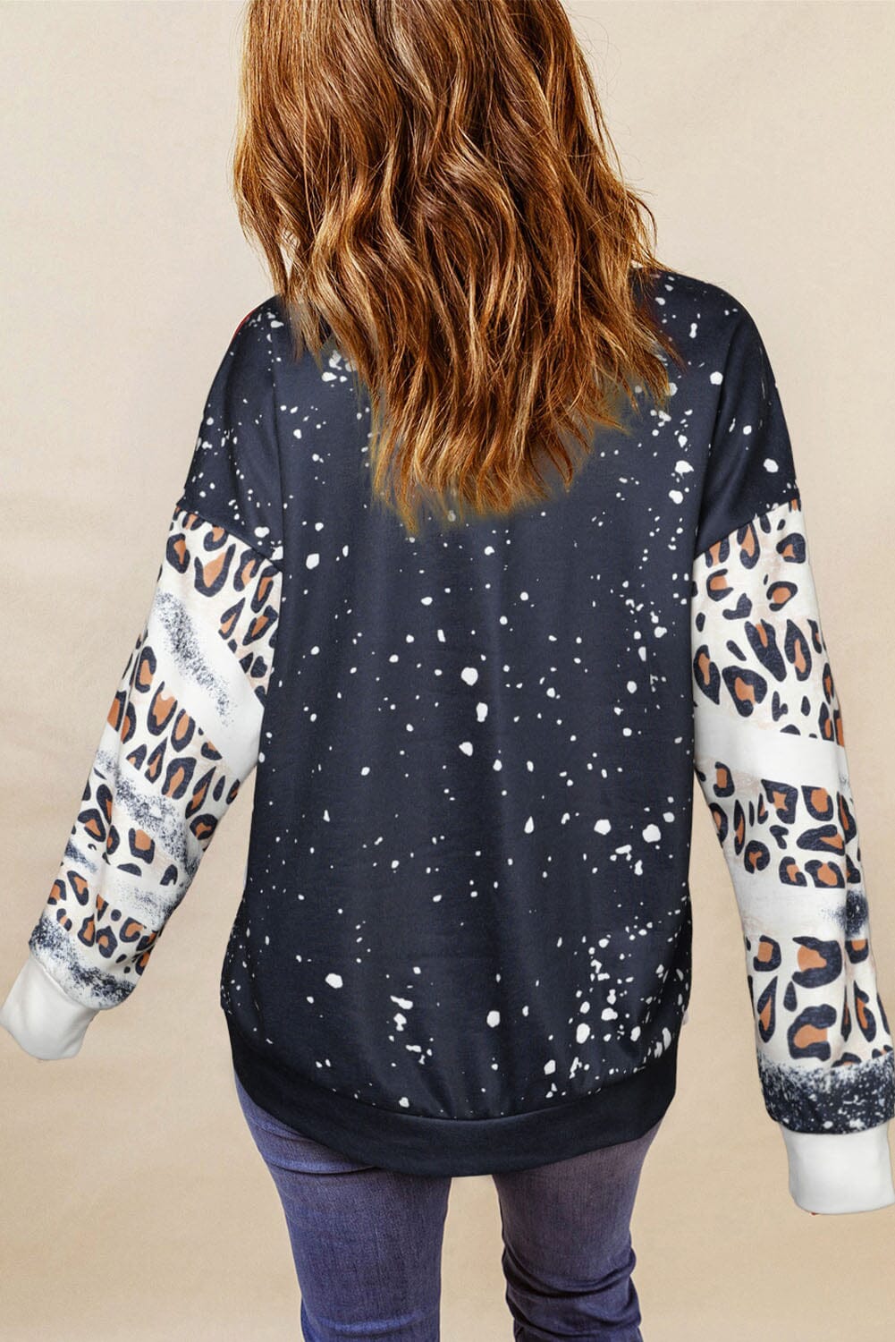 Tie Dye Leopard Drop Shoulder Sweatshirt - KaleaBoutique.com
