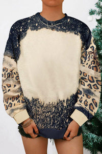 Tie Dye Leopard Drop Shoulder Sweatshirt - KaleaBoutique.com