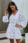KaleaBoutique Beautiful V Neck Lantern Sleeves Floral Tunic Dress - KaleaBoutique.com