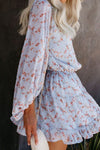 KaleaBoutique Beautiful V Neck Lantern Sleeves Floral Tunic Dress - KaleaBoutique.com