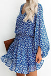 KaleaBoutique Beautiful V Neck Lantern Sleeves Floral Tunic Dress - KaleaBoutique.com