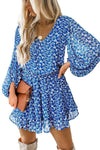 KaleaBoutique Beautiful V Neck Lantern Sleeves Floral Tunic Dress - KaleaBoutique.com
