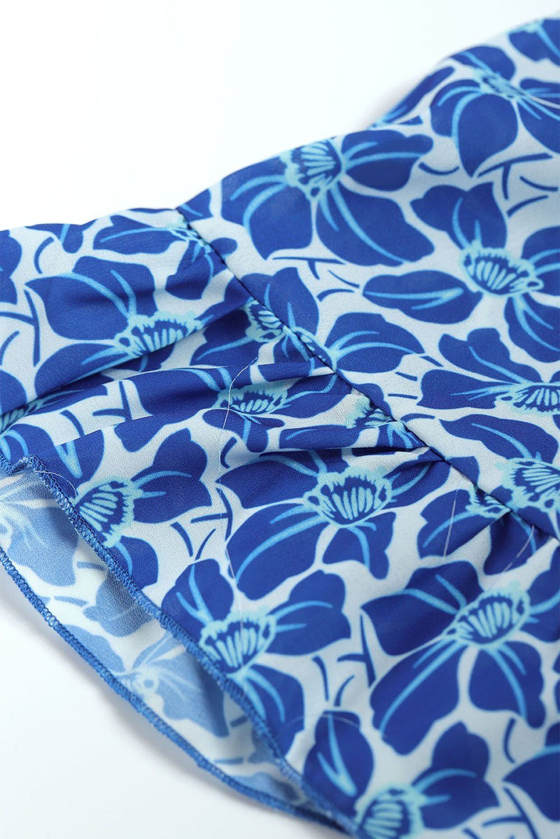 KaleaBoutique Beautiful V Neck Lantern Sleeves Floral Tunic Dress - KaleaBoutique.com