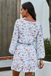 KaleaBoutique Beautiful V Neck Lantern Sleeves Floral Tunic Dress - KaleaBoutique.com