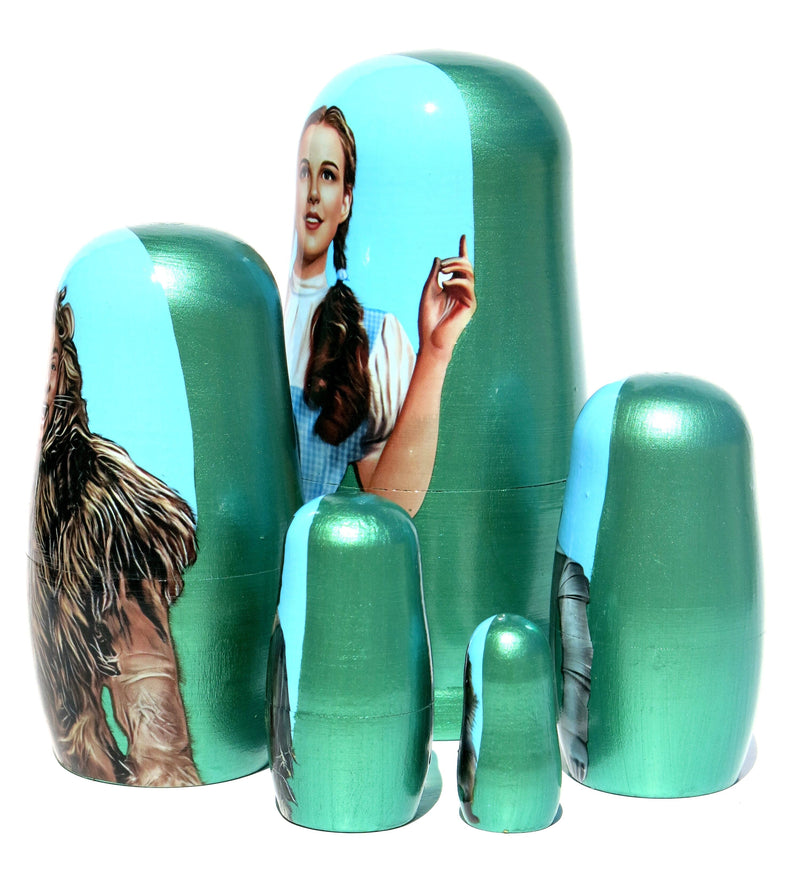 Wizard of Oz 5 Piece Nesting Dolls Set - Handcrafted Wooden Stacking Matryoshka Set - KaleaBoutique.com
