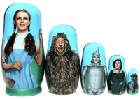 Wizard of Oz 5 Piece Nesting Dolls Set - Handcrafted Wooden Stacking Matryoshka Set - KaleaBoutique.com