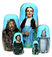 Wizard of Oz 5 Piece Nesting Dolls Set - Handcrafted Wooden Stacking Matryoshka Set - KaleaBoutique.com