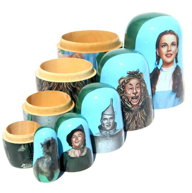 Wizard of Oz 5 Piece Nesting Dolls Set - Handcrafted Wooden Stacking Matryoshka Set - KaleaBoutique.com