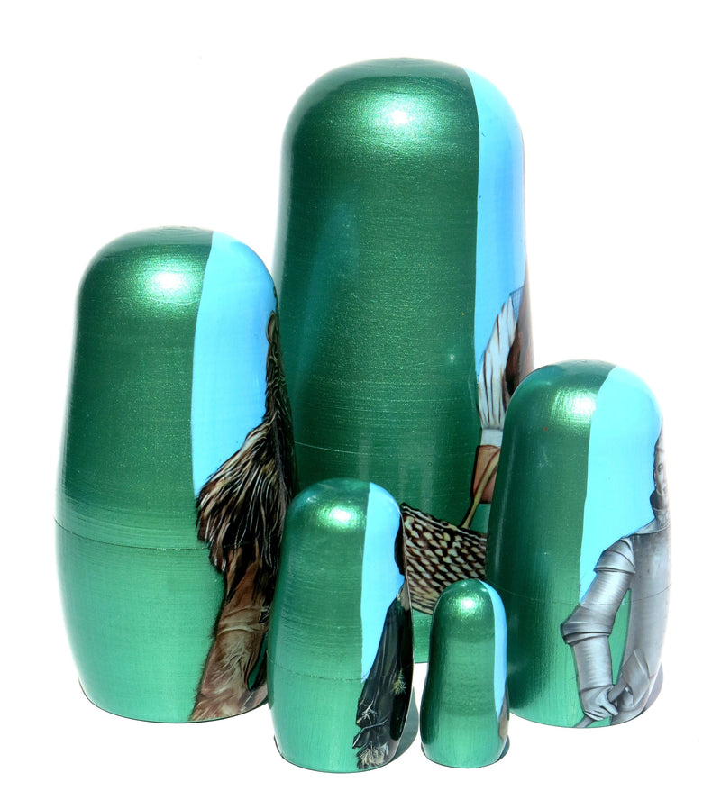 Wizard of Oz 5 Piece Nesting Dolls Set - Handcrafted Wooden Stacking Matryoshka Set - KaleaBoutique.com