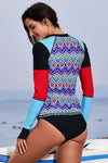 Women Long Sleeve Tribal Print UPF 50+ Swim Wear Rash Guard Pullover Top - KaleaBoutique.com