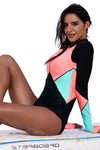 Women Long Sleeve UV Sun Protection UPF 50+ Front Zipper Sport Rash Guard Top - KaleaBoutique.com