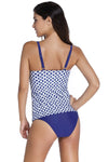 Women's Keyhole Neck Navy Geometric Print 2 PC Tankini Swimsuit Bathing Suit Swim Wear - KaleaBoutique.com