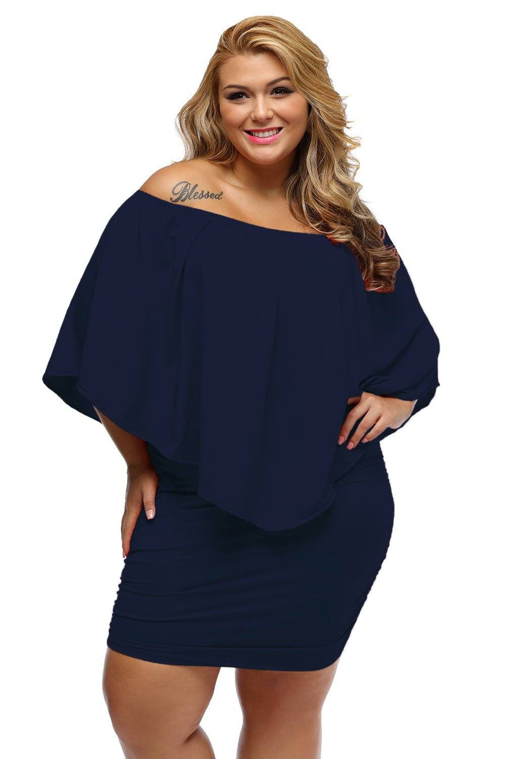 Plus size womens store navy blue dresses