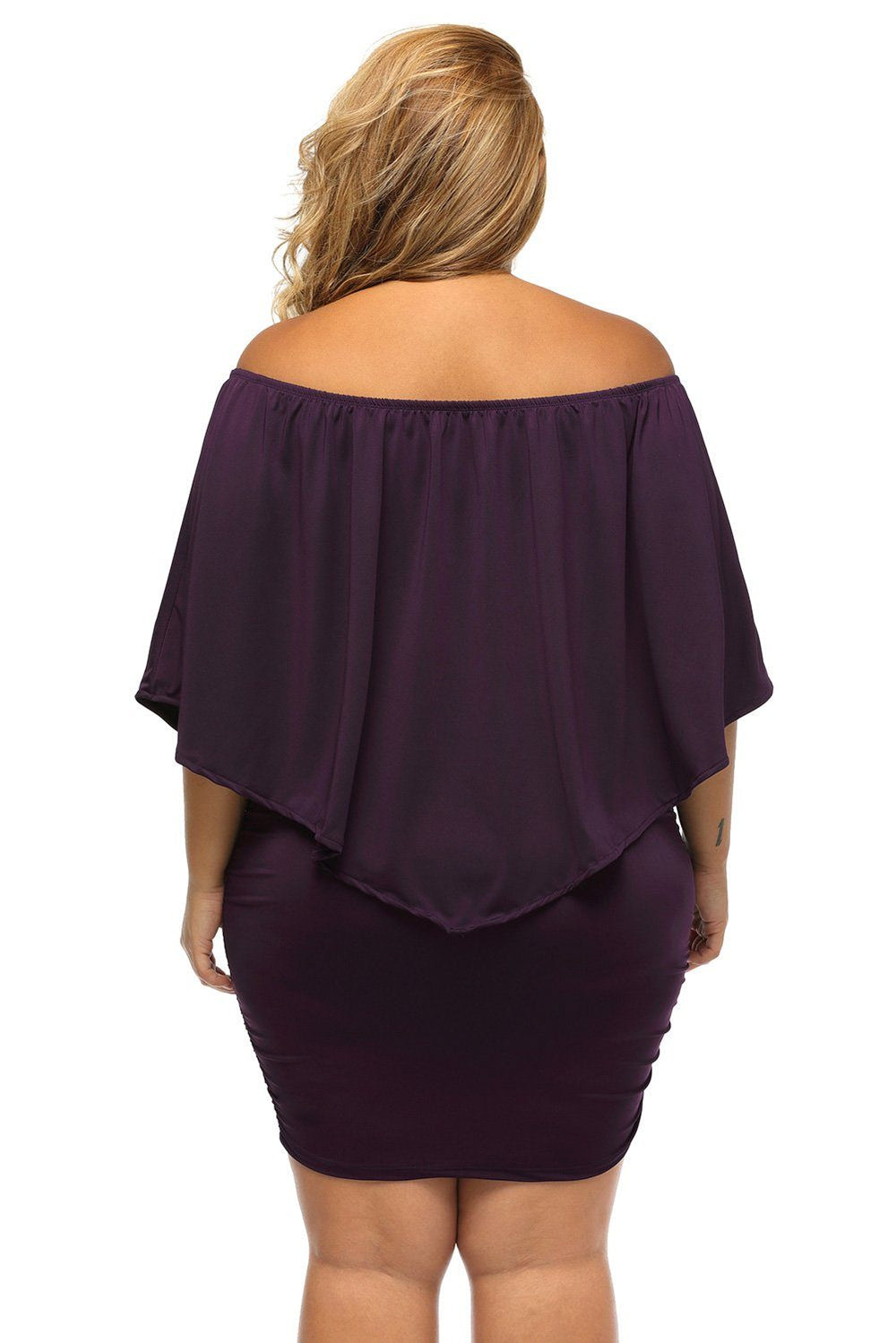 bandeau ruffle mini dress Women's Purple Off Shoulder Bandeau Ruffles Multiple Layered Plus Size –  KaleaBoutique.com