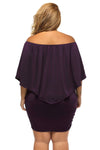 Women's Purple Off Shoulder Bandeau Ruffles Multiple Layered Plus Size Mini Dress - KaleaBoutique.com