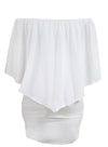 Women's White Off Shoulder Bandeau Ruffles Multiple Layered Plus Size Mini Dress - KaleaBoutique.com